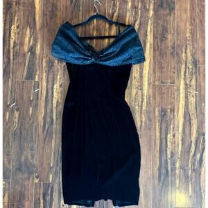 Gunne Sax 1990s black cocktail dress